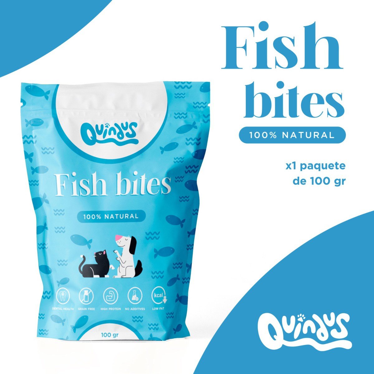 snack funcional para perros fish bites