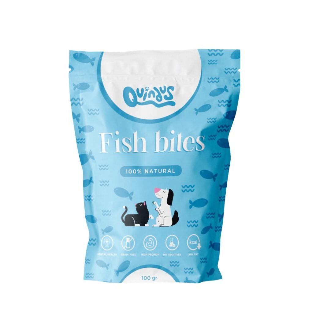 Natural Fish Snacks for Dogs and Cats · Dehydrated Bites | Quindus