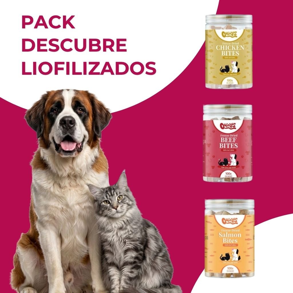 pack snacks liofilizados para perros y gatos
